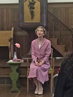 Performing Mamie Eisenhower's story for the Pella Historical Society